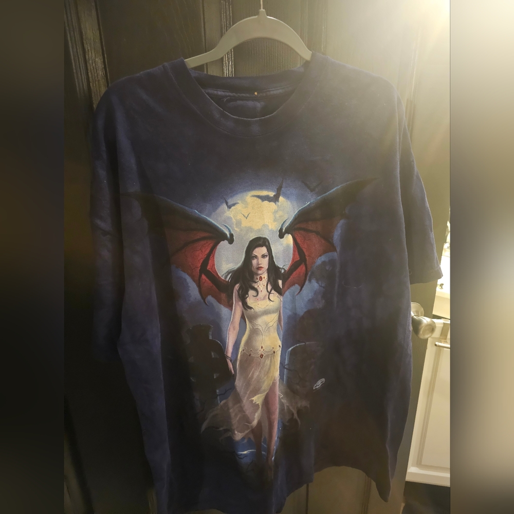 Gothic Graphic T-Shirt with Vampire Design